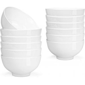 Lot De 12 Bols En Porcelaine 300 Ml &iquest; Empilables Et S&ucirc;rs - Neuf