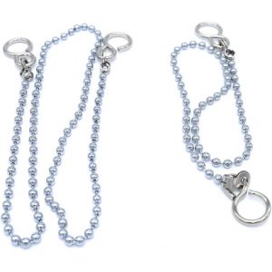 JGD-Lot de 2 cha&icirc;nes de bouchon chrom&eacute;es 300 mm pour lavabo et 450 mm pour baignoire/grand &eacute;vier, type boule, Noir , Taille unique, Classique - Neuf