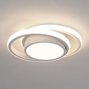 KAL-Plafonnier Led, Rond Lampe De Plafond 32W 2350Lm, Moderne Luminaire Plafonnier Pour Couloir Coucher Salle De Bains Cuisine Salon, Lumière Naturelle 4500K, Diamètre 28Cm - Neuf