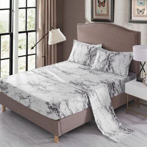 Hjlian Ensemble De Quatre Draps Et Matelas En Tissu Motif Pierre Pour Etudiants, Taille Complete?-?1 - Neuf
