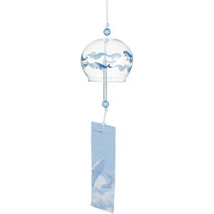 Carillons &Eacute;oliens Japonais Motif Baleine Cloches &Agrave; Vent En Verre Pendentifs Faits &Agrave; La Main Pour Cadeau D'anniversaire Et D&eacute;corations Pour La Maison - Neuf