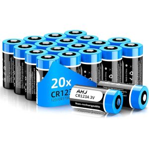 Piles Cr123A, 20 Piles Lithium Cr123A/Cr123/Cr17345 3V 1600Mah Jetables, Piles Spéciales Pour Petits Appareils Électroniques, Longue Durée De Vie, Hautes Performances-Pas Pour Arlo - Neuf