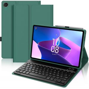Coque Clavier Pour Lenovo Tab M10 3e Gén 10.1 Pouces, Azerty Français Housse Clavier Bluetooth Magnétique Détachable Avec Porte Crayon Pour Tablette Lenovo Tab M10 3eme Gén 10.1"" 2022, Vert [Z365] - Neuf