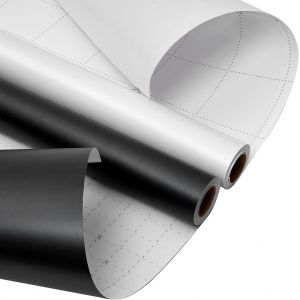 2 Rouleaux De Papier Cadeau D'anniversaire 43 Cm X 8 M, Noir Et Blanc, Couleur Unie, Nacr&eacute; Et Lustr&eacute;, Pour D&eacute;corations De Mariage, No&euml;l, Anniversaire, F&ecirc;te Et Festival - Neuf