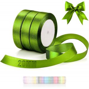 66 M Ruban En Satin 3 Rouleaux Ruban Vert Olive Largeur 20 Mm Rubans Pour Couture Pour Mariage Bapt&ecirc;me Anniversaire Emballage Cadeau D&eacute;coration De Table De No&euml;l Bouquet D&eacute;coration - Neuf