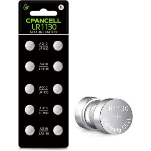 Lot de 10 piles alcalines L1131 LR1130, 389/390, AG10 SG10 189, haute capacit&eacute;, 1,5 V - Neuf