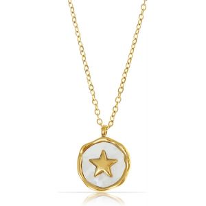Kal-Collier Boh&egrave;me En Forme De Coeur Dor&eacute; Pour Femme Avec Pendentif En Forme De Pi&egrave;ce De Monnaie R&eacute;glable 40 + 5 Cm Bijou &Eacute;tanche Cadeau Pour Elle - Neuf