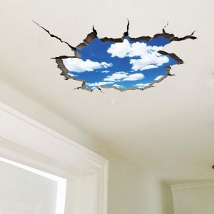 Nuages 3d Stickers Muraux Sticker Mural Dr&ocirc;le Ciel Plafond Vinyle Aquarelle Art D&eacute;cor Pour Chambre D'enfants Salon D&eacute;coration Murale - Neuf