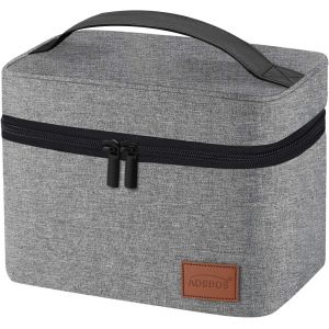 JEXNOVASHOP-Sac Isotherme Repas Portable Multi-usages Lunch Bag Sac &agrave; D&eacute;jeuner Style Sobre, Gris Classique - Neuf