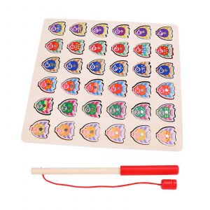 Jouet de p&ecirc;che magn&eacute;tique pour enfants, puzzle en bois, jeu de soci&eacute;t&eacute;, jouet math&eacute;matique, apprentissage, &eacute;ducation, interaction parent-enfant - Neuf