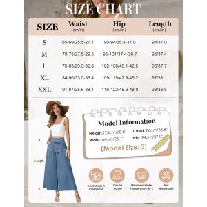 Pantalon Femme &Eacute;t&eacute; 7/8 Lin Pantalons Fluide Large Taille Haute Elastique Pantacourt Grande Pantacourt Avec Poches Ample Wide Leg Longueur Pants &Eacute;vas&eacute; D&eacute;contract&eacute;e - Neuf