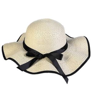 Chapeau De Paille Tendance &Agrave; Grandes Vagues Pour Se Prot&eacute;ger Du Soleil &Agrave; La Plage En &Eacute;t&eacute; - Neuf