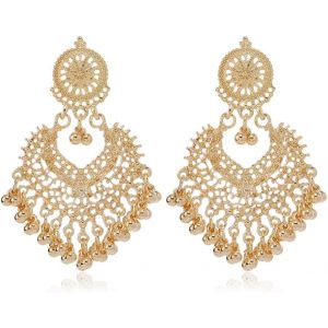 Kal-Boucles D'oreilles Bohèmes À Pampilles Pour Femmes Et Filles, Vintage, Fleur, C?ur, Perles, Bijoux Indiens Bollywood, Cadeaux Pour Festival Jhumka, Vacances De Noël - Neuf