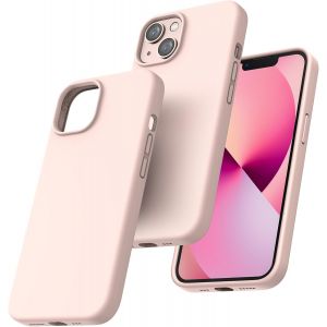 Maa-Coque Pour Iphone 13, Doublure Douce En Tissu Microfibre, Anti-Choc, Anti-Rayures, Coque En Silicone Pour Iphone 13 6,1 Pouces, Rose - Neuf