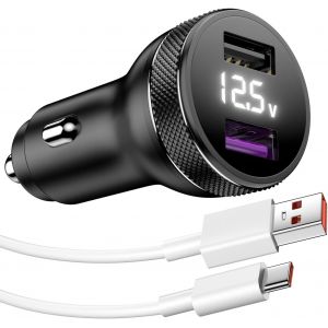 Chargeur de Voiture USB et C&acirc;ble USB C pour Xiaomi Redmi Note 13 12 11 Pro 5G,67W Charge Turbo Adaptateur de Chargeur Voiture et 6A C&acirc;ble Type C 1M Charge Rapide pour Xiaomi 14 11T 12 13 Lite Poco X6 - Neuf