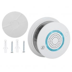 Detecteur de fumee et d'incendie WiFi, avertissement vocal sans fil, controle par application, moniteur de gaz, batterie incluse - Neuf