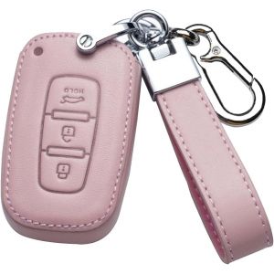 &Eacute;tui de cl&eacute; de Voiture-en Cuir de Vachette-pour Hyundai IX35 Sonata 8 9 Kia Forte Optima Rio 3 K2 K3 K5 Sportage-Rose - Neuf