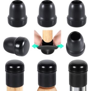 14-20 Mm Embouts Pour Pieds De Chaise Avec Fond En Téflon,24 Pcs Protection Pied De Chaise Rond Silicone Couvre-Jambes De Meuble,Patins En Téflon 1"" Pour Résistants Rayures Et Élastique.[E20] - Neuf