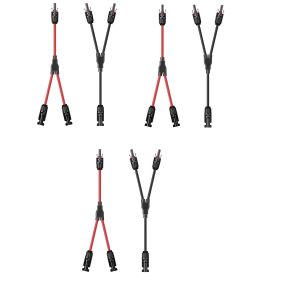 Y Cable Solar 6mm2 C&acirc;ble solaire Y R&eacute;partiteur 10AWG 3 paires 1Y2 C&acirc;ble solaire Y pour modules PV (rouge + noir) - Neuf