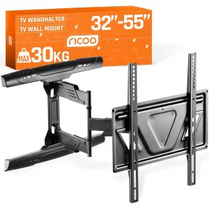Support Murale Tv Orientable S5944 Inclinable Universel 32-55" (81-140Cm) Fix Ation Mural T&eacute;l&eacute;vision Led/Lcd/Incurv&eacute;e Vesa 200 X 200-400 X 400 - Neuf