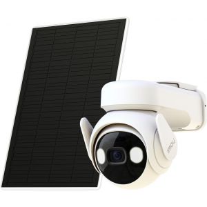 2K Caméra Surveillance WiFi Exterieure sans Fil Solaire avec Batterie 15000mAh, Camera Solaire Exterieur 360° PTZ, 2.4GHz,Vision Nocturne Couluer,Détection Humaine AI,Audio Bidirectionnel, Sirène - Neuf