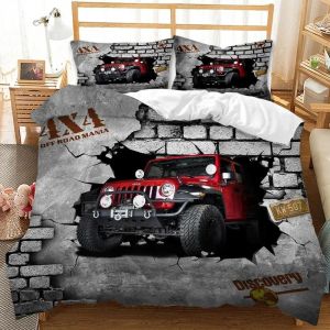 Parure De Lit Double Avec Housse De Couette Et Motif De Voiture De Course, Motif Flamme Rouge Ardente, Motif Voiture De Sport 3d, King Size, 2/3 Pieces, Housse De Couette En Polyester - Neuf