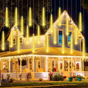 Jgd-Lumi&egrave;res De Pluie De M&eacute;t&eacute;ores, 240 Leds Eclairage M&eacute;t&eacute;ore Douche Lumi&egrave;re, 30 Cm 10 Tubes &Eacute;tanches Pluie De M&eacute;t&eacute;ores Lumi&egrave;res Led Decoration Noel Guirlande Exterieur Pour Mariage Sapin Jardin - Neuf