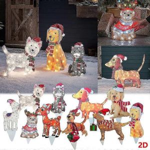 D&eacute;corations De No&euml;l &Agrave; L'Ext&eacute;rieur De La Lumi&egrave;re-Les Animaux,Le Chien,Le Cerf,Santa Clausoutside D&eacute;corations De No&euml;l,De No&euml;l Ext&eacute;rieur Statue De Jardin - Neuf