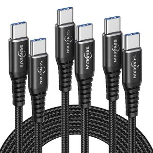 JGD-C&acirc;ble USB C vers USB C[1M+2M+2M/Lot de 3],Cable USB Type C Charge Rapide Power Delivery Nylon Tress&eacute; pour Samsung Galaxy S21 Ultra S20 S10 S9 Note 10,MacBook Pro,iPad Pro 2020/2018,Huawei - Neuf