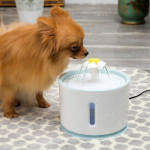 Hjlian Fontaine A Eau Pour Animaux De Compagnie Avec Filtre Et Cascade, 2,4 L, Led, Arret Automatique - Neuf