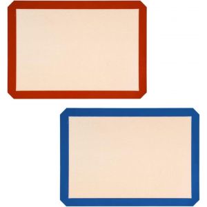 AYUHR-Lot de 2 tapis de cuisson en silicone, 42 × 30 × 0,7 cm, anti-adhésif et antidérapant, pour four à biscuits et tapis réutilisables - Neuf