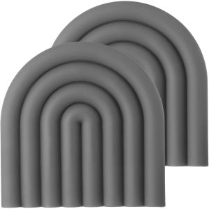 Jexnovashop-2pcs Dessous De Plat En Silicone Pour Pots Et Casseroles, 6"" Porte-Pots En Forme De U Multi-Fonctions Pour Pots & Plats Chauds, Plans De Travail, Dessous De Verre (Gris Fonc&eacute;) - Neuf