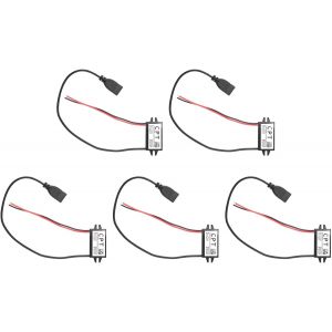 5X Convertisseur de Tension de Voiture DC 12V à 5V 3A avec Connecteurs D'Adaptateur USB Simples pour Le Chargement de TéLéPhone Audio de Voiture.[W1464] - Neuf