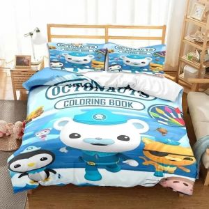 Parure De Lit Imprimee Dessin Anime The Octonauts Pour Enfants, Housse De Couette Douce, Taie D'oreiller, Lit Simple, Double, Queen Size, Couvre-Lit, Cadeau Pour Enfants - Neuf