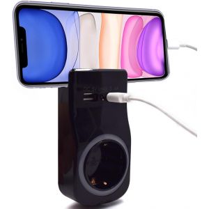 Multiprise Avec Usb,Avec 1 Prise Schuko 16A Et 2 Ports Usb,Multiprise Murale Pour Ordinateur Portable/Smartphone, Multiprise Pour La Maison Et Le Bureau, Indicateur Led, Capteur Jo[DYB982104] - Neuf