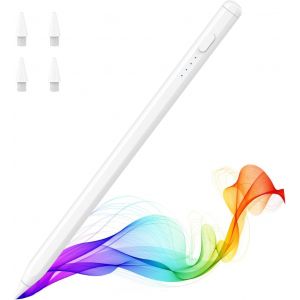 Pencil Pour Ipad (A16) 11E 10E 9E Gen, Stylet Pour 2018-2025 Apple Ipad 11-6, Mini 7-5, Air M3/M2 11""/13""/5/4/3, Pro M4 13""/12,9""/11"" Sensibilit&eacute; &Agrave; L'Inclinaison,Chargement Rapide Usb-C, Blanc - Neuf