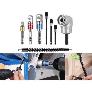 Ensemble d'extension de perceuse flexible et d'adaptateur de douille avec tige hexagonale - Neuf