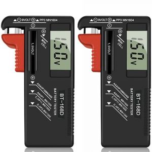 2 Pi&egrave;ces Testeur de batterie num&eacute;rique, testeur de batterie universel pour piles AAA AA C D 9 V 1,5 V petites piles bouton - Neuf