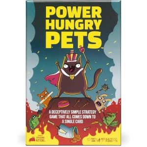 Play-Power Hungry Pets: Strategic Card Game-Fun Family Board Game Night Adventure|Ages 7+|2-6 Players|21 Cards & 7 Tokens - Neuf
