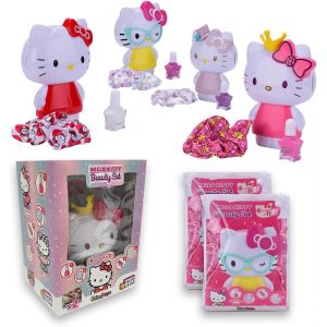 ERYI-Sbabam Funny Box Hello Kitty Beauty Set, Hello Kitty Gadget Se Transforme En Brosse Pour Fille Avec Miroir, Chouchou Pour Cheveux, Vernis &Agrave; Ongles - 2 Pi&egrave;ces, Jouet Pour Fille 6 Ans &Eacute;dition Limi - Neuf