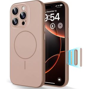 NSIECD-Coque Magn&eacute;tique pour iPhone 16 Pro Max avec Bouton de Capture de Contr&ocirc;le de Cam&eacute;ra,Compatible MagSafe, Protection Totale de la Cam&eacute;ra, Design Color-Blocking, Coque TPU Toucher Doux - Or Fonc - Neuf
