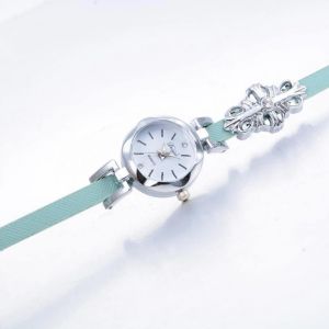 Duoya Femmes Pu Sangle D&eacute;coration Bracelet Montre-Bracelet Cha&icirc;ne Robe Montre &Agrave; Quartz (Bleu Ciel) - Neuf