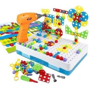 Jeu de construction Mosaique Enfant Puzzle 3D Montessori Educatif - Cdboost - 193PCS - Multicolore - Neuf