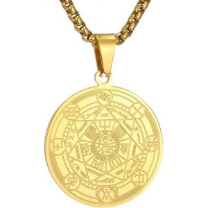 Kal-Collier Talisman De Médaille Sceau Des 7 Archanges Pour Homme Femme Talisman Pentagramme De Salomon Amulette De Protection MagiqueU2026 - Neuf