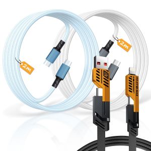 TRAHOO-C&acirc;ble USB C vers USB C Charge Rapide 88W 5A,2m Lot de 3,Nylon Chargeur Cable Type C pour iPhone 17 16 15 Samsung S23 S21 S20 Ultra iPad Air MacBook Pro Google Pixel etc - Neuf