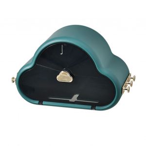HJLIAN Panier a papier toilette mural sans trou, boite a papier toilette etanche et resistante a l'humidite, porte-papier toilette vert noiratre - Neuf