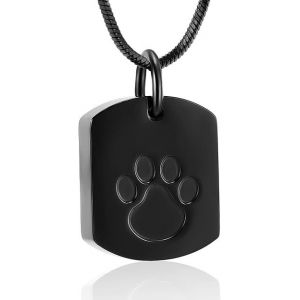 1 Pcs Minicremation Collier Urne Funéraire Pour Cendres D'animal De Compagnie(Noir), Bijou Commémoratif Pour Cendres D'animal De Compagnie, Pendentif Souvenir Pour Cendres De Chat Et Chien - Neuf