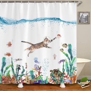 Rideau de douche 180 x 180 cm, imperméable, lavable, séchage rapide, tissu polyester, accessoires de salle de bain avec 12 crochets - Neuf