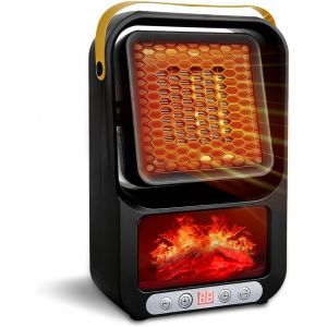 Chauffage Soufflant, Petit Chauffage Electrique 800 W avec Thermostat et T&eacute;l&eacute;commande, Minuterie 1-12 Heures, Radiateur Soufflant pour Chambres, Bureaux, Salles de Bains - Neuf