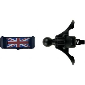 Support de t&eacute;l&eacute;phone de voiture pour Mini Cooper R50/R52/R53 - Support de t&eacute;l&eacute;phone rond &agrave; ventilation d'air pour iPhone et smartphones - Poign&eacute;e mains libres (Union Jack) - Neuf